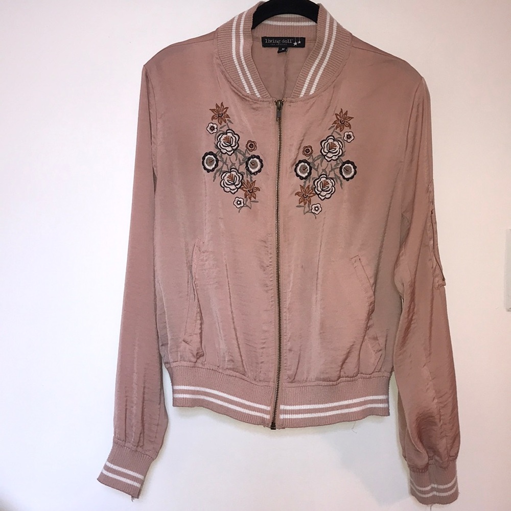 Pink bomber jacket